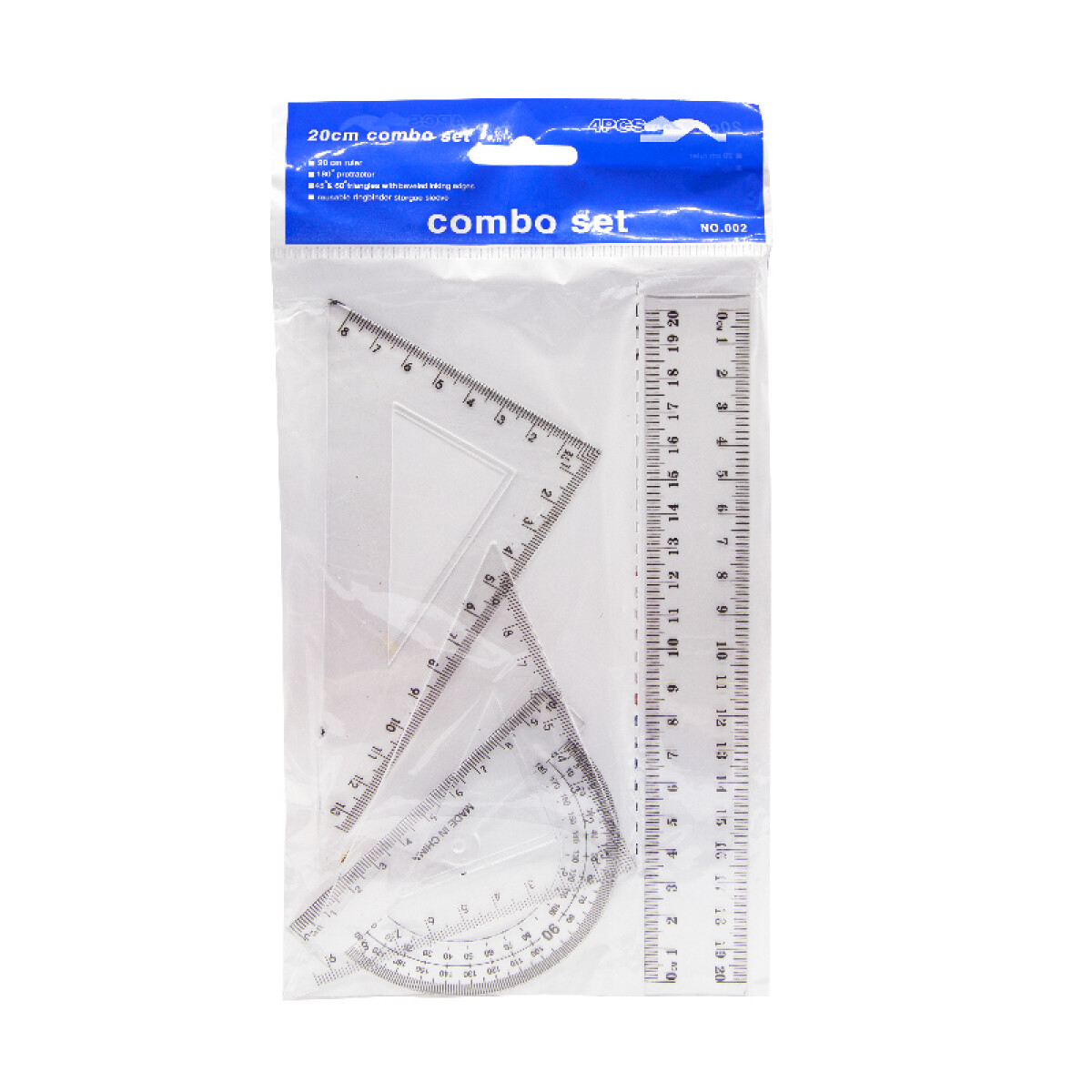 JUEGO DE GEOMETRIA 20CM CHICO X UNIDAD 