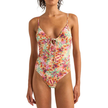 Bikini Rhythm Sierra Floral Tie Front One Piece Multicolor