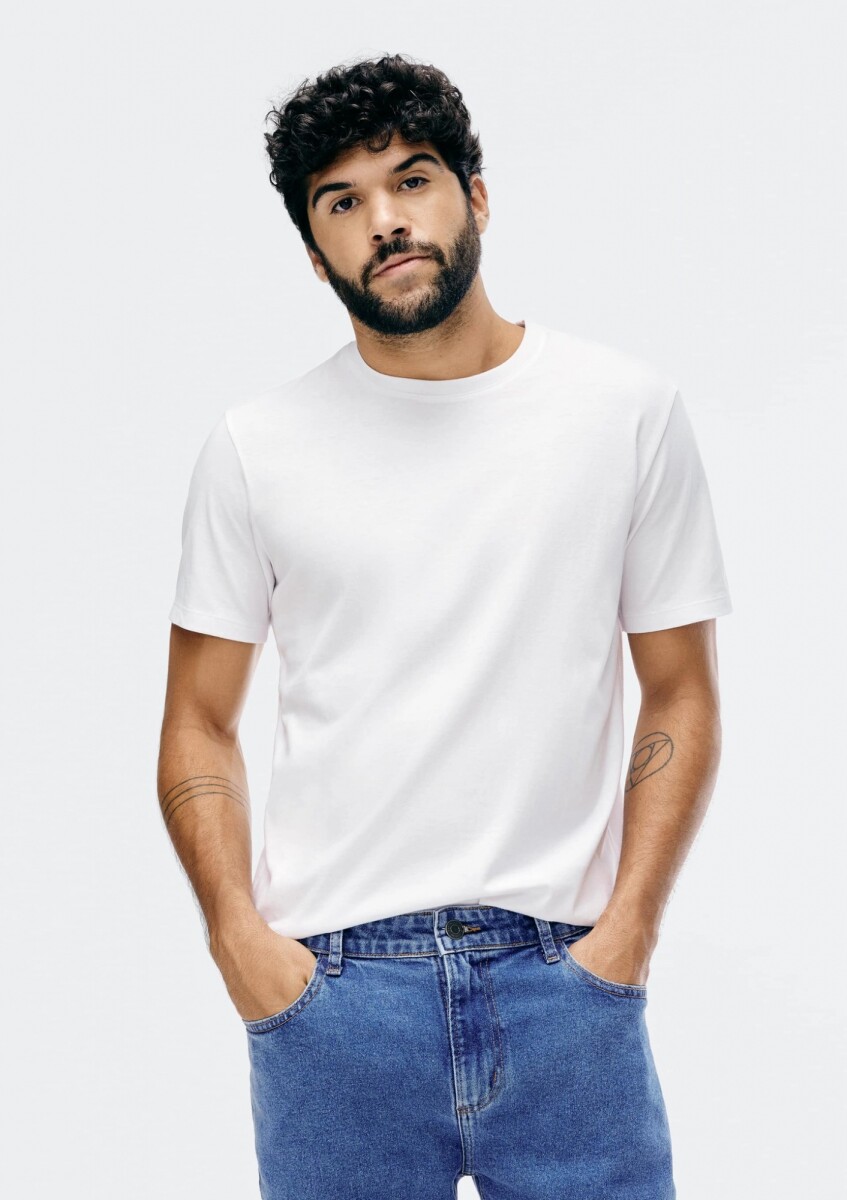 CAMISETA BÁSICA MANGA CORTA - BLANCO 