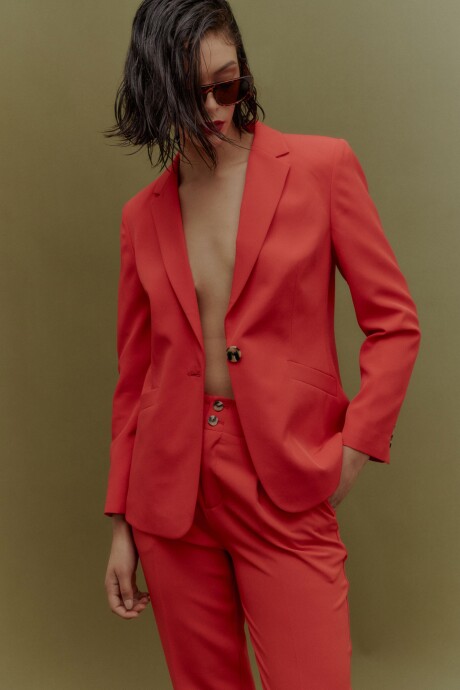 Blazer de un botón rojo