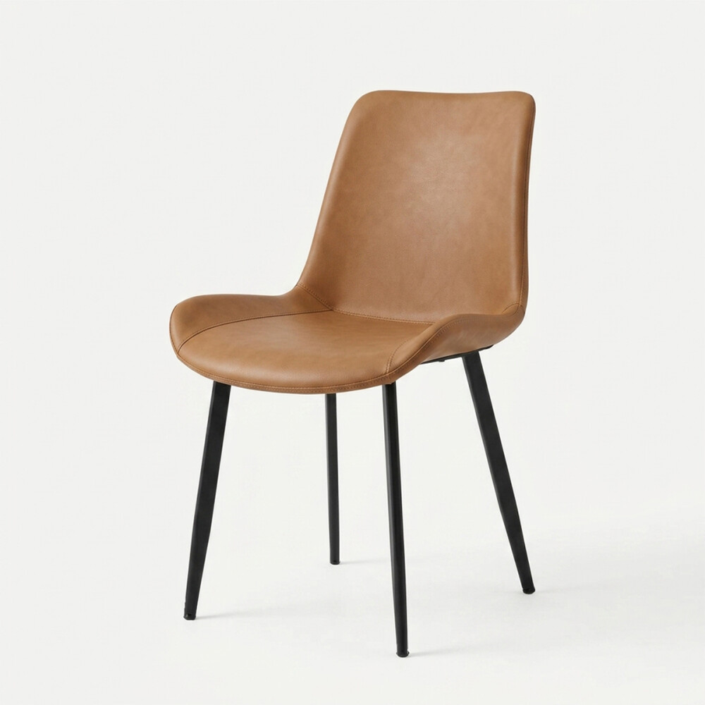 Silla de comedor Tapizada Negra Marrón