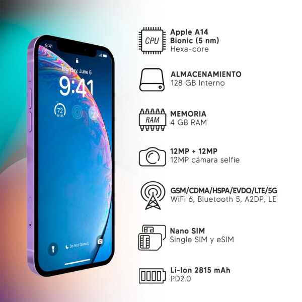Iphone 12 4/128 Gb 5g PURPURA