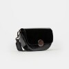 Bandolera The Circle En Cuero Charol Arrugado Negro
