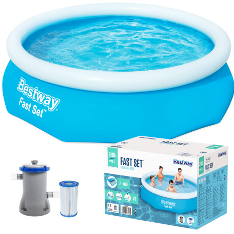 Piscina Bestway Gomón 3638 Lts 305x76 Cm Con Bomba Azul