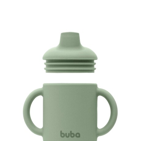 Vaso silicona con asa verde