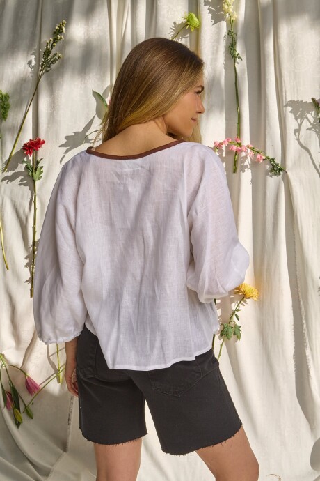 Ballet Top Blanco / Chocolate