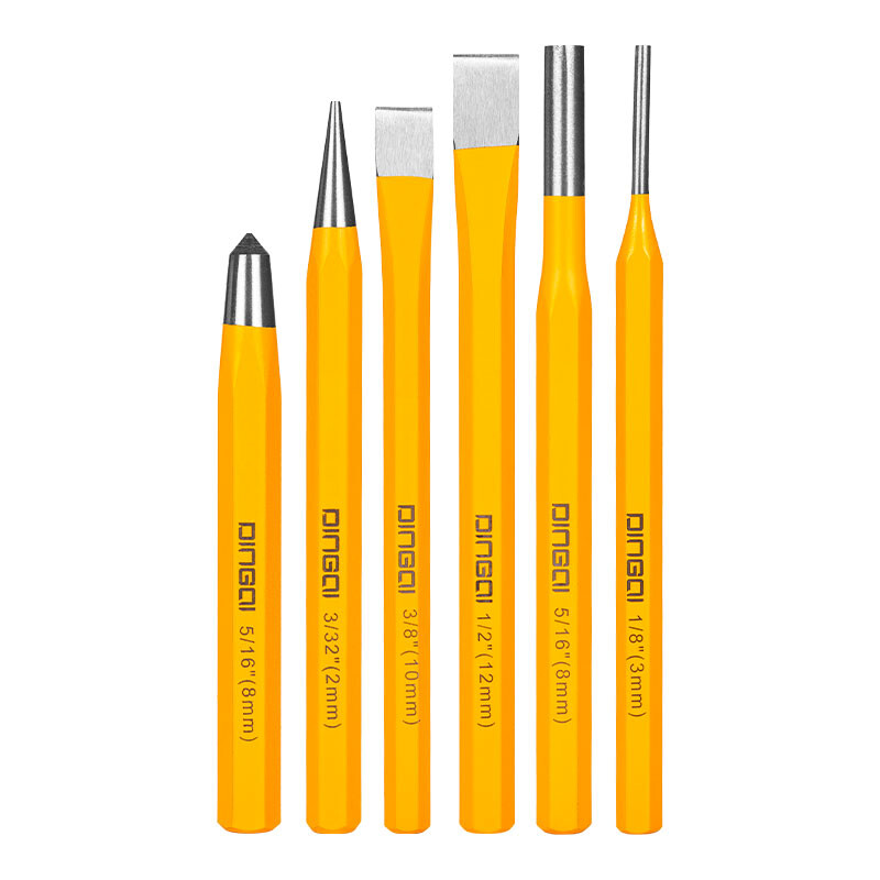 DINGQI JUEGO 6 CINCELES Y PUNZONES CROMO VANADIO Dingqi Juego 6 Cinceles Y Punzones Cromo Vanadio