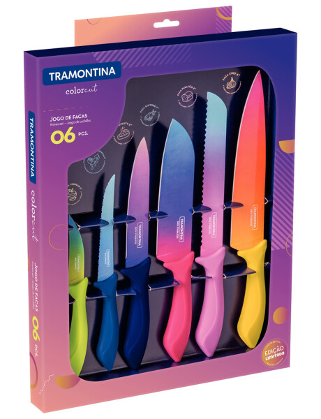 Juego de 6 cuchillos Colorcut Tramontina Juego de 6 cuchillos Colorcut Tramontina