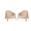 Set de 2 Silla Plastico Skarpo Jardin Liso Taupe