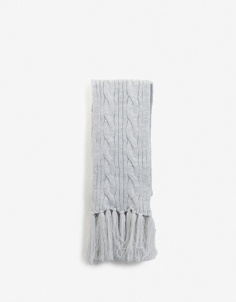 Bufandas Punto Liso Bufanda Skinny - Gris Melange