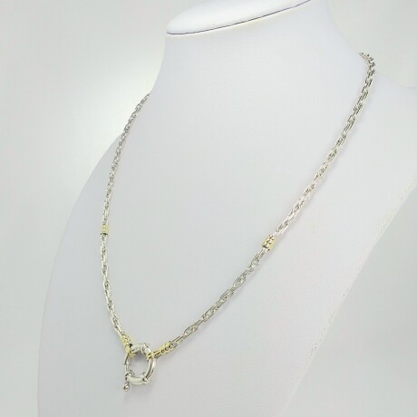 Gargantilla de plata 925 con detalles de doublé en oro 18ktes, 45 cm. Gargantilla de plata 925 con detalles de doublé en oro 18ktes, 45 cm.