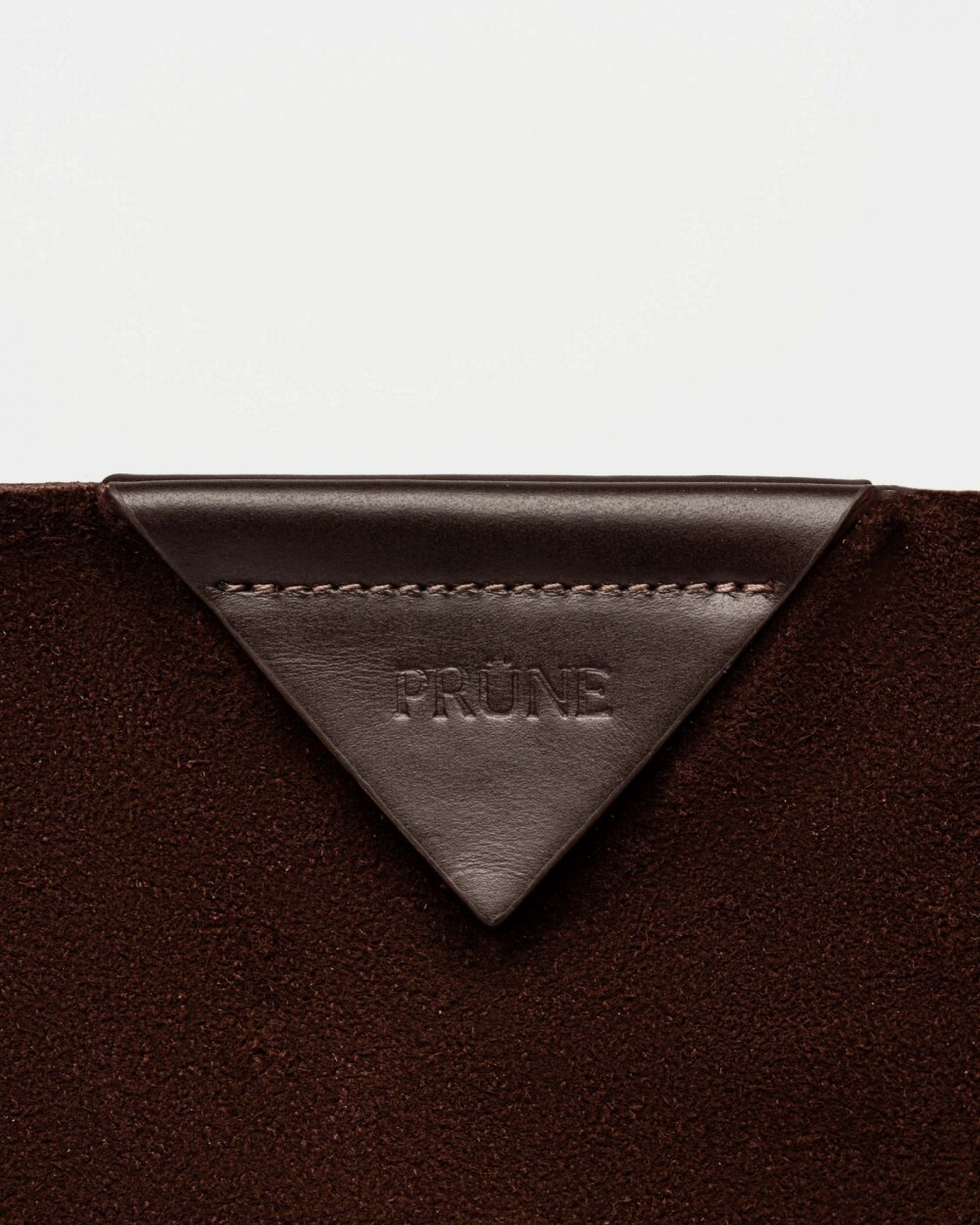 Bolso The Shopping en cuero gamuza Chocolate Niquel