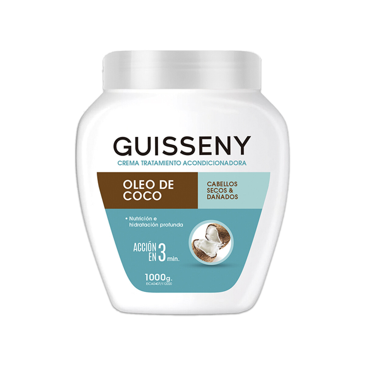 Crema tratamiento capilar 1000 g Guisseny - Oleo de coco 