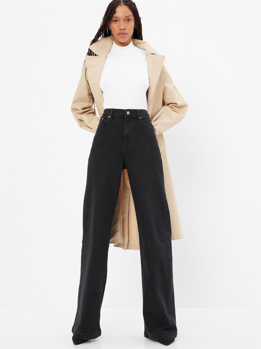 Jean Stride Tiro Alto Mujer - Washed Black 