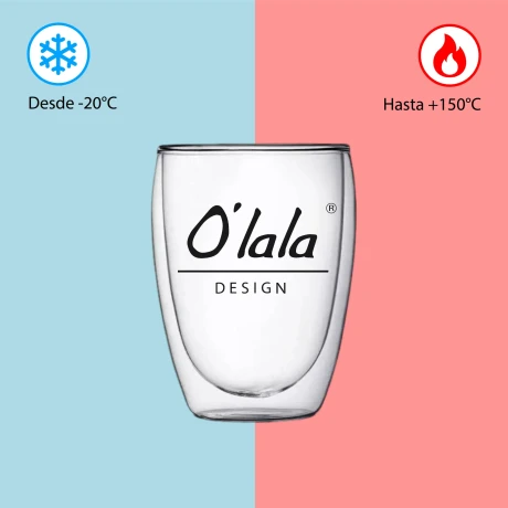 Vaso de vidrio con doble pared 250ml Casasunco Olalá Vaso de vidrio con doble pared 250ml Casasunco Olalá