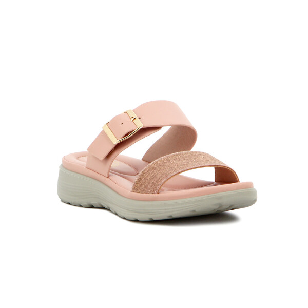 Wonder Sandalia Dama Confort Dos Tiras C/ Hebilla Rosa Claro
