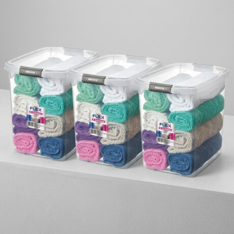 Set x3 Caja organizadora 14 lts TRANSPARENTE