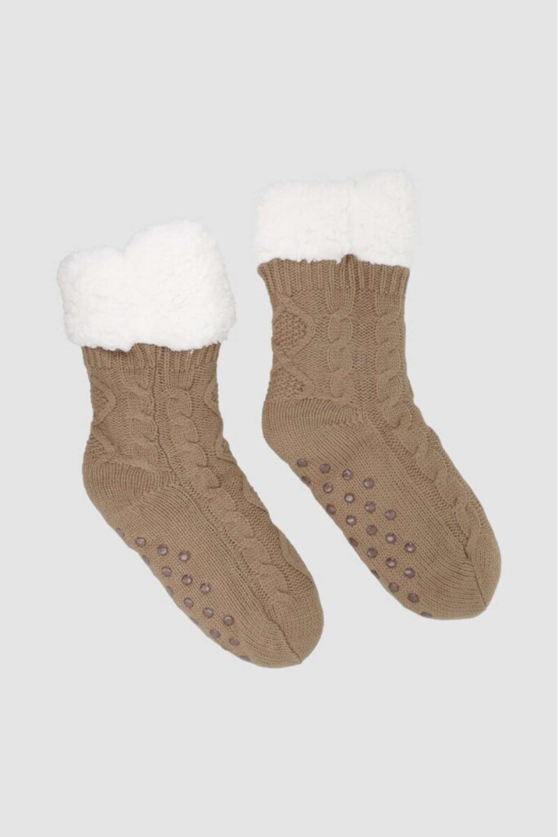 Medias damas chenille ochos - Marron 