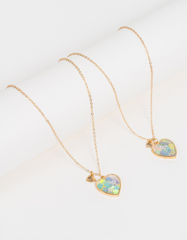 Collares Infantiles Para Compartir Collares Infantiles Bff Con Corazón - Dorado