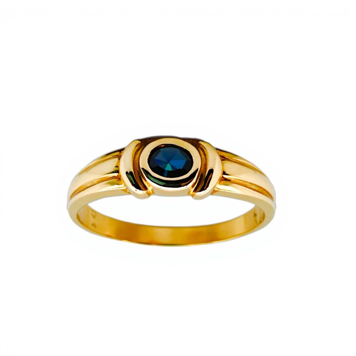 Anillo Solitario-Oro Bajo-Piedra Zafiro-AN8127 - conpiedra 