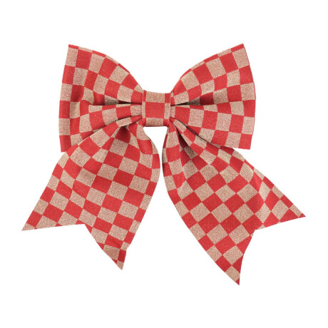 Moña navideña cuadrille rojo/dorado Moña navideña cuadrille rojo/dorado