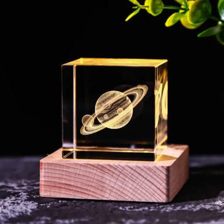Lampara veladora con cuadrado de 5 cm de vidrio Saturno