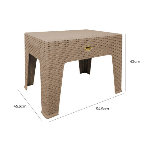 Mesa Ratona Auxiliar Jardín Patio Rattan Exterior UV Capuccino