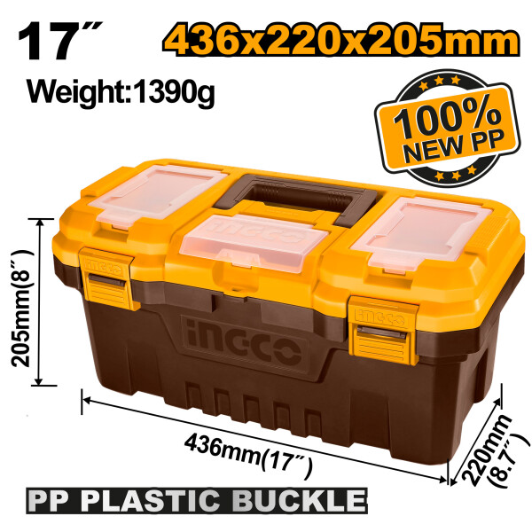 CAJA VALIJA HERRAMIENTAS 17´´ BROCHE PLASTICO INGCO PBX1701 CAJA VALIJA HERRAMIENTAS 17´´ BROCHE PLASTICO INGCO PBX1701