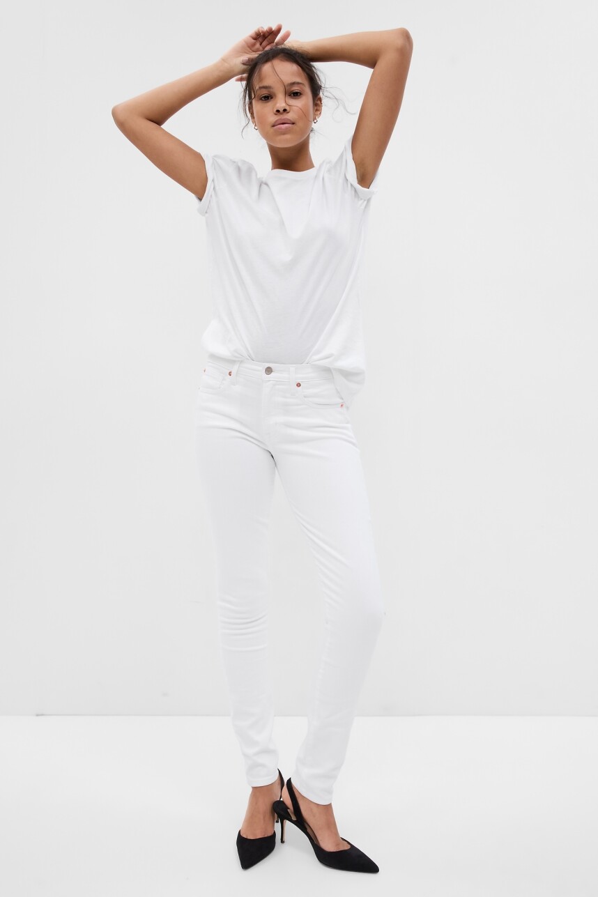 Jean True Skinny Tiro Medio Mujer Optic White