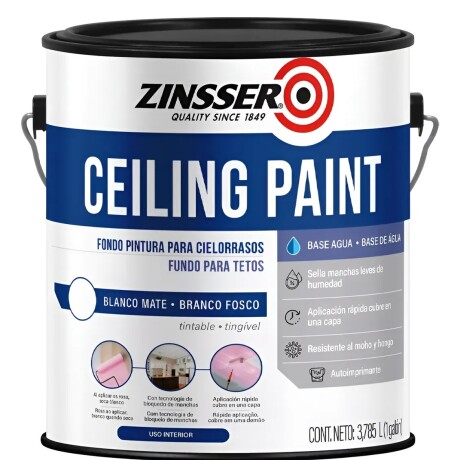 Fondo Y Pintura Para Cielo Raso Zinsser 3785 Cc Blanco Fondo Y Pintura Para Cielo Raso Zinsser 3785 Cc Blanco