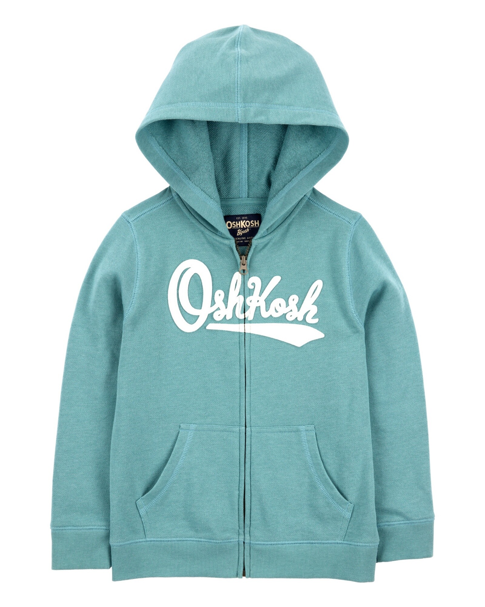 Campera de algodón, con capucha y logo Sin color