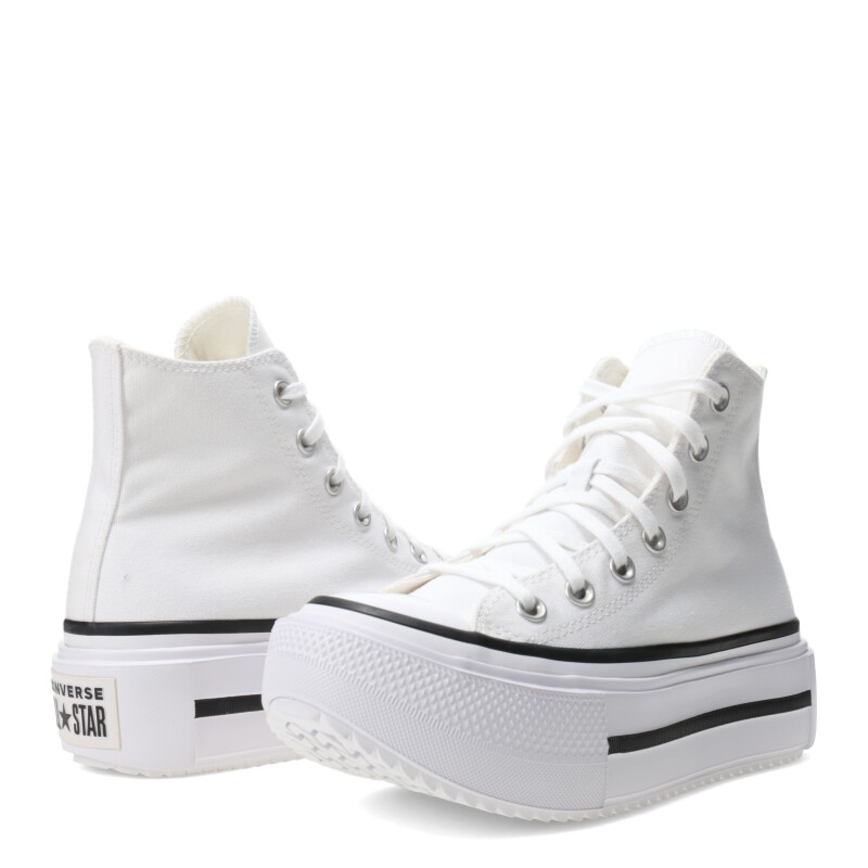 Championes Unisex Converse Ctas Lift Double Stack HI Blanco - Negro