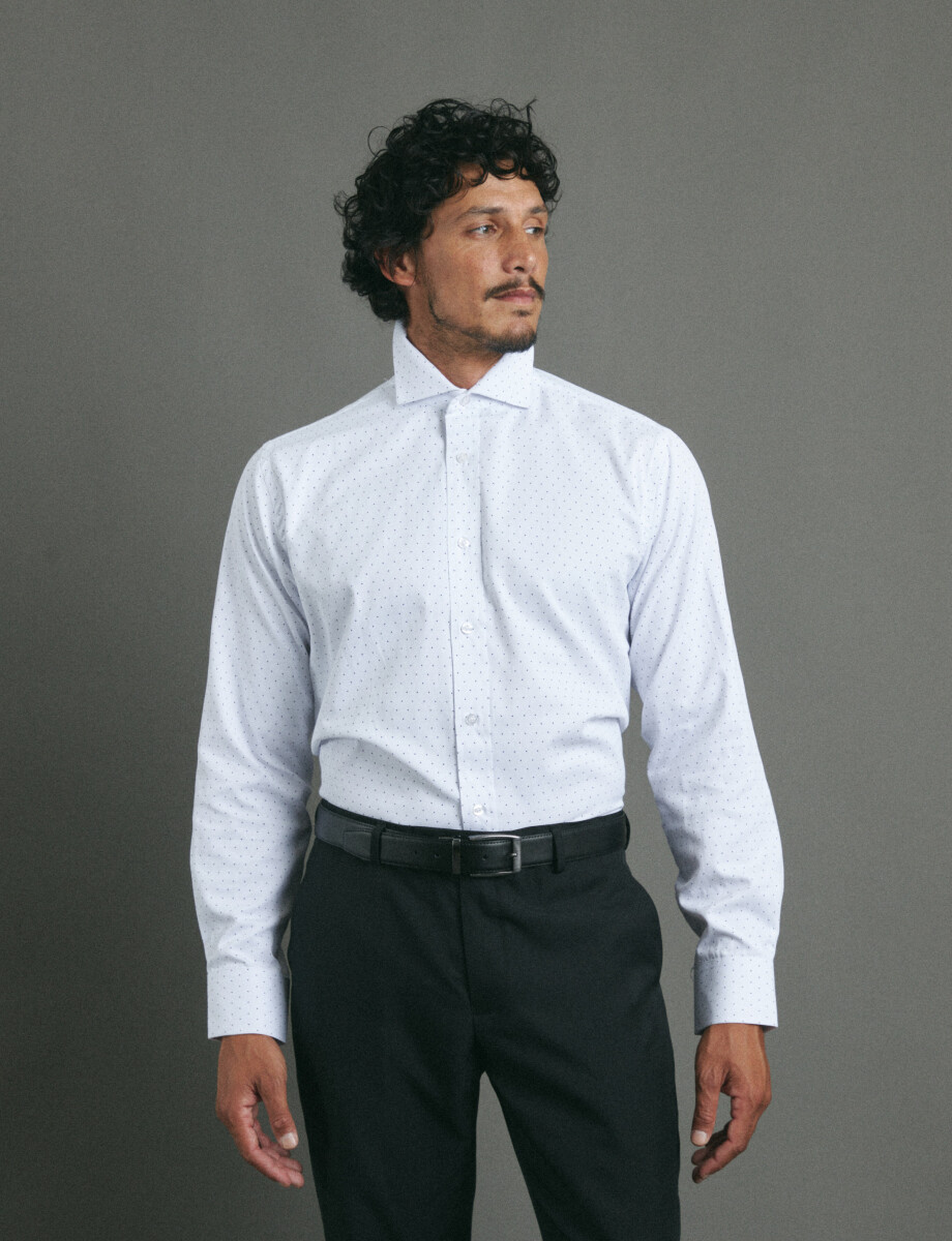 012680 CAMISA HARRINGTON LABEL Blanco/azul Osc