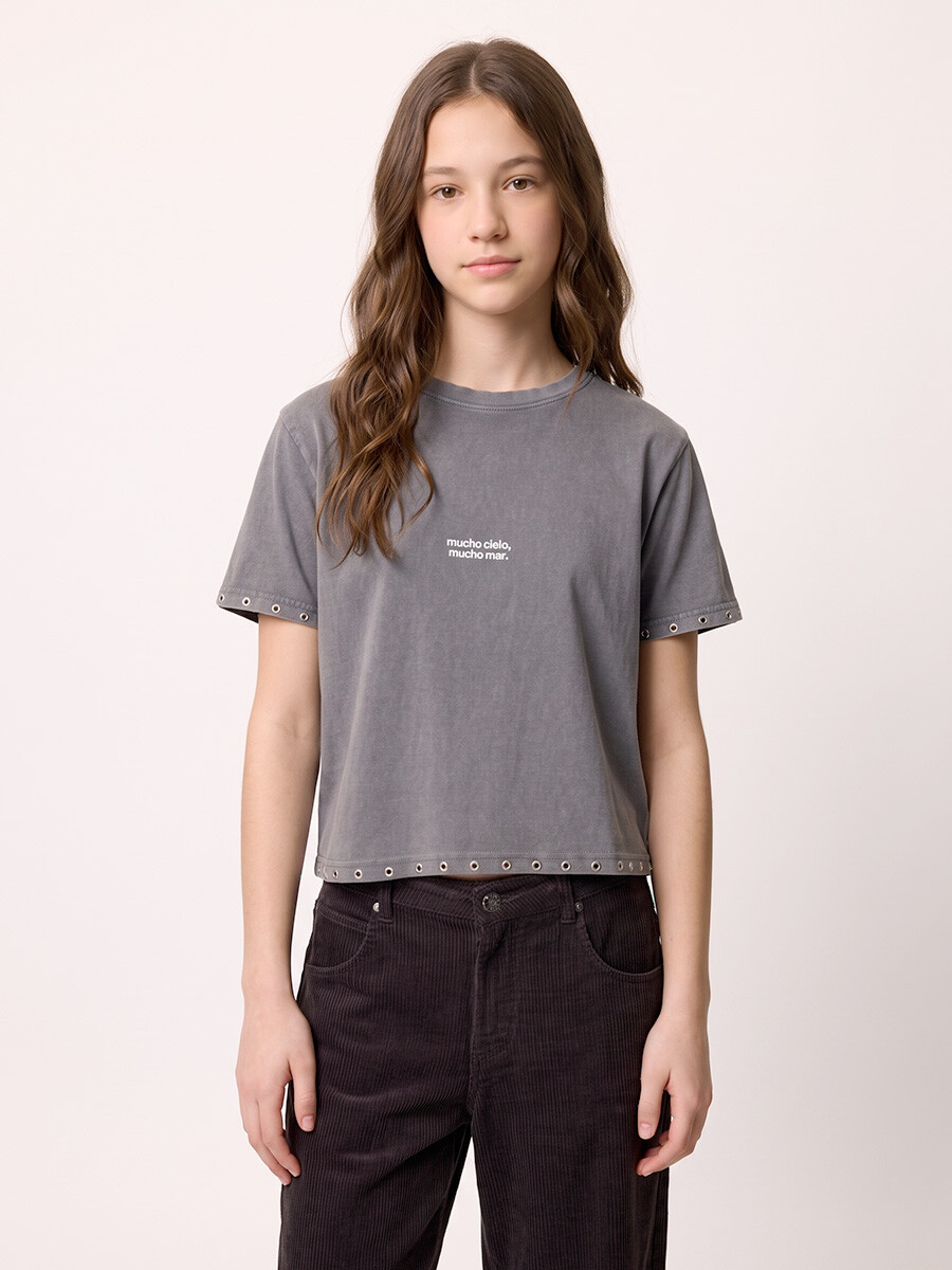 T-SHIRT M/C CIELITO TEEN DIXIE Gris Piedra