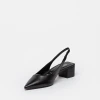 Stiletto Marga En Cuero Liso Negro