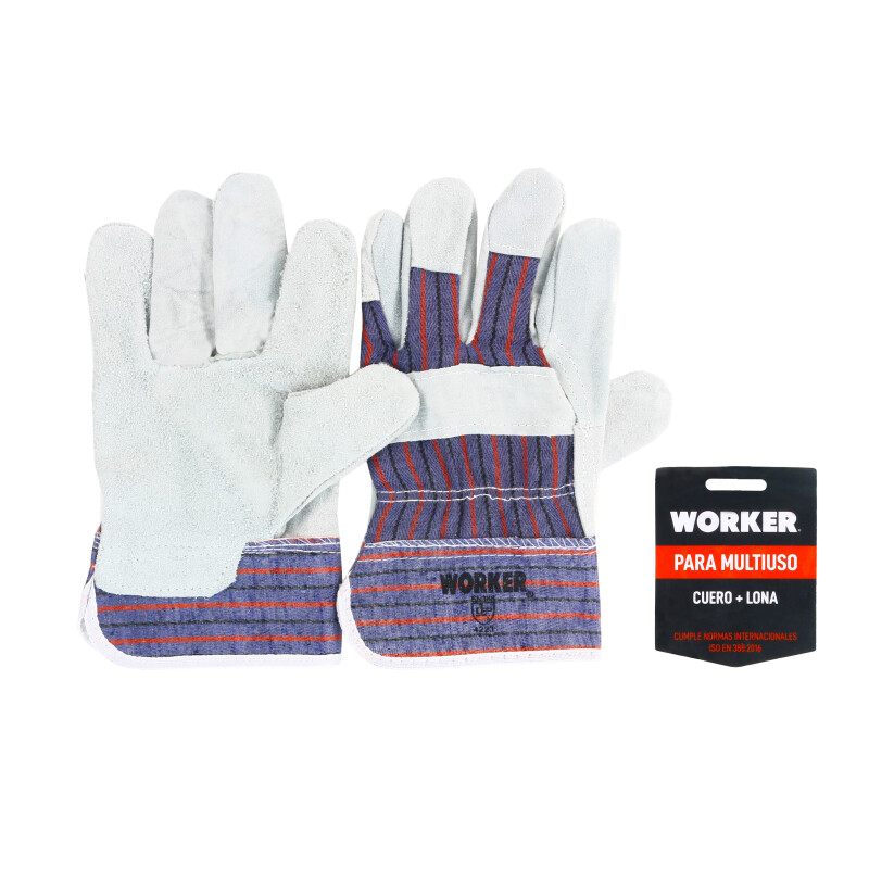 Guantes Unisex Worker Descarne y lona Gris