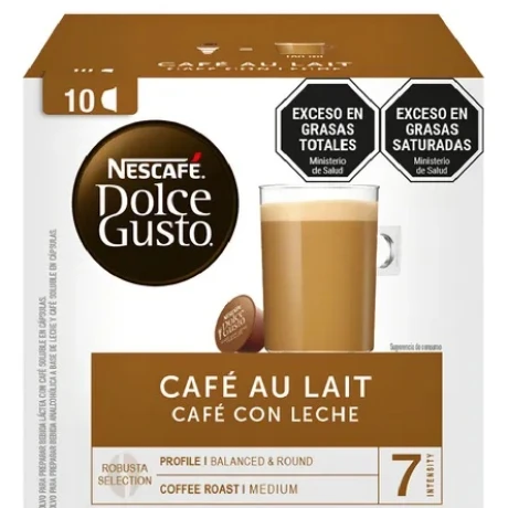 CAPSULAS DOLCE GUSTO NESCAFE CAFE AU LAITE X 10 EQUILIBRADO ENCORPADO 001