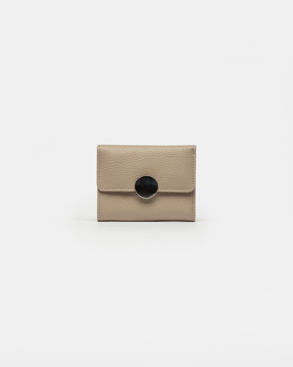 Billetera The Circle En Cuero Graneado - Taupe 