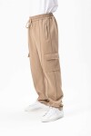 Pantalon Cargo Liso Beige