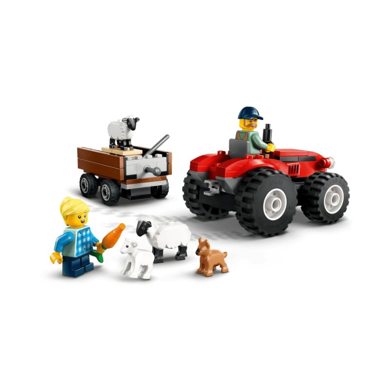 Lego City Tractor rojo con remolque y oveja Lego City Tractor rojo con remolque y oveja