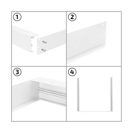 Marco aluminio Panel LED 120X30 - Blanco Kit Marco para Panel LED 120 x 30 cm