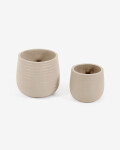 Set Sory de 2 macetas de terracota con acabado gris Ø 28 cm / Ø 36 cm Set Sory de 2 macetas de terracota con acabado gris Ø 28 cm / Ø 36 cm