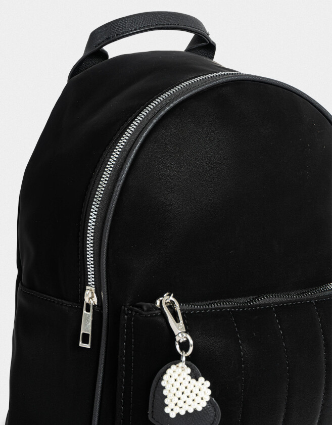 Mochilas Urbanas Romántico Mochila Con Charms - Negro