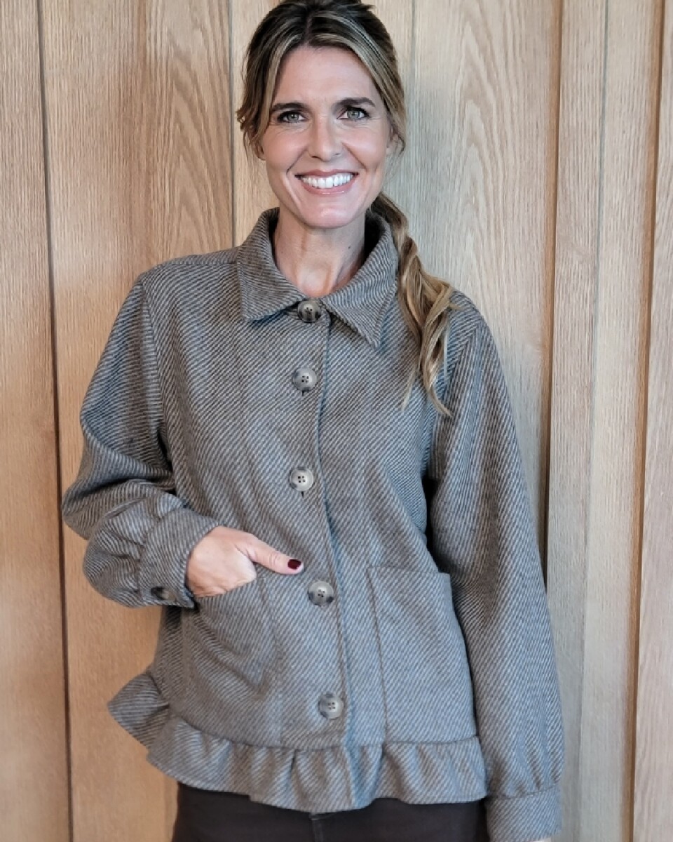 Sobrecamisa Rufina - Paño Espigado Gris 