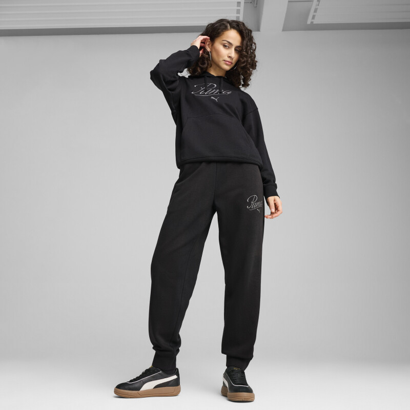 Pantalon Puma ESS SCRIPT Comfort Sweatpants TR cl de Mujer - 684985 01 Negro