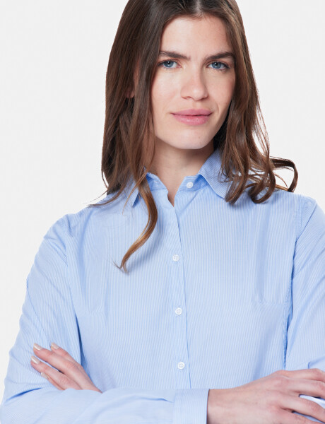 CAMISA ENTALLADA Azul