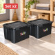 Set x2 Cajas organizadoras 80lts con 6 trabas NEGRO