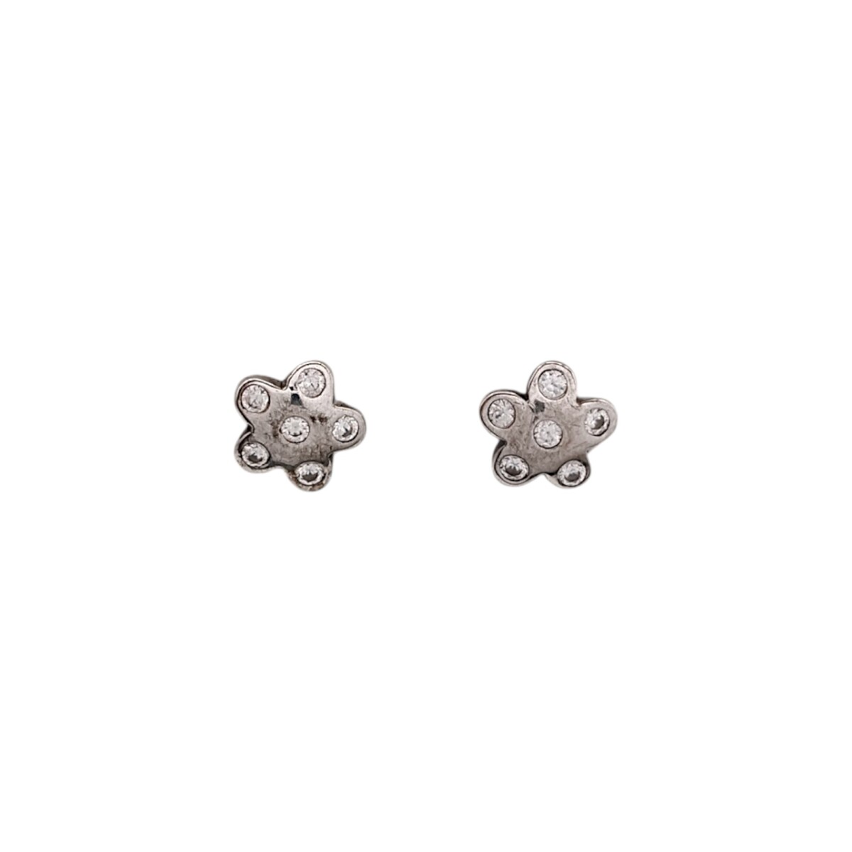 Caravanas Flor-Plata 925-Piedra Zirconia-CA3066 - conpiedra 