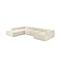 Sillón Nicole Chaise Lounge + Esquinero + Respaldo X2+ Chaise Lounge Simple Beige