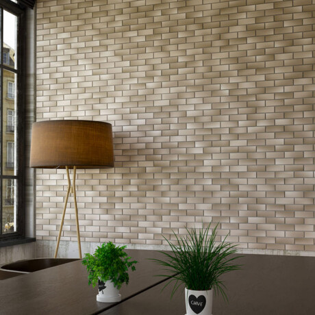 Malla Imitando Ladrillo Beige Mate 30X37.5 5Cm (5X15) Pared GAMAS DE BLANCO